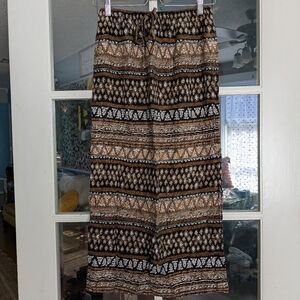 Vintage Kathie Lee Patterned Neutrals Maxi Skirt Size Small
